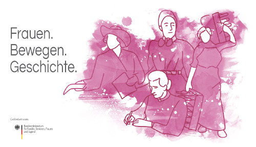 Plakat der Ausstellung Frauen.Bewegen.Geschichte